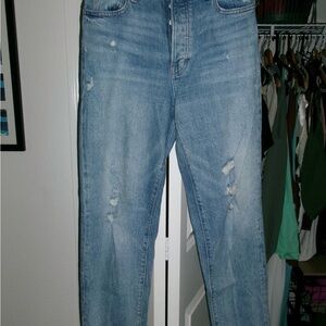 Lucky Brand Light Blue Distressed Boyfriend Jeans